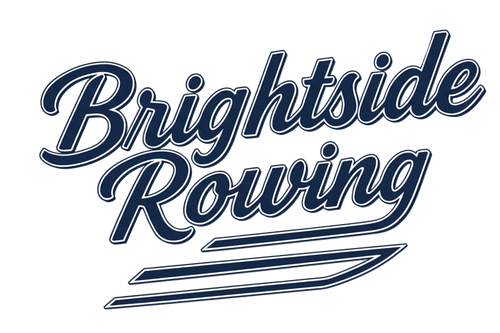 Logo of Brightside Rowing with a stylized rowing boat design with no background